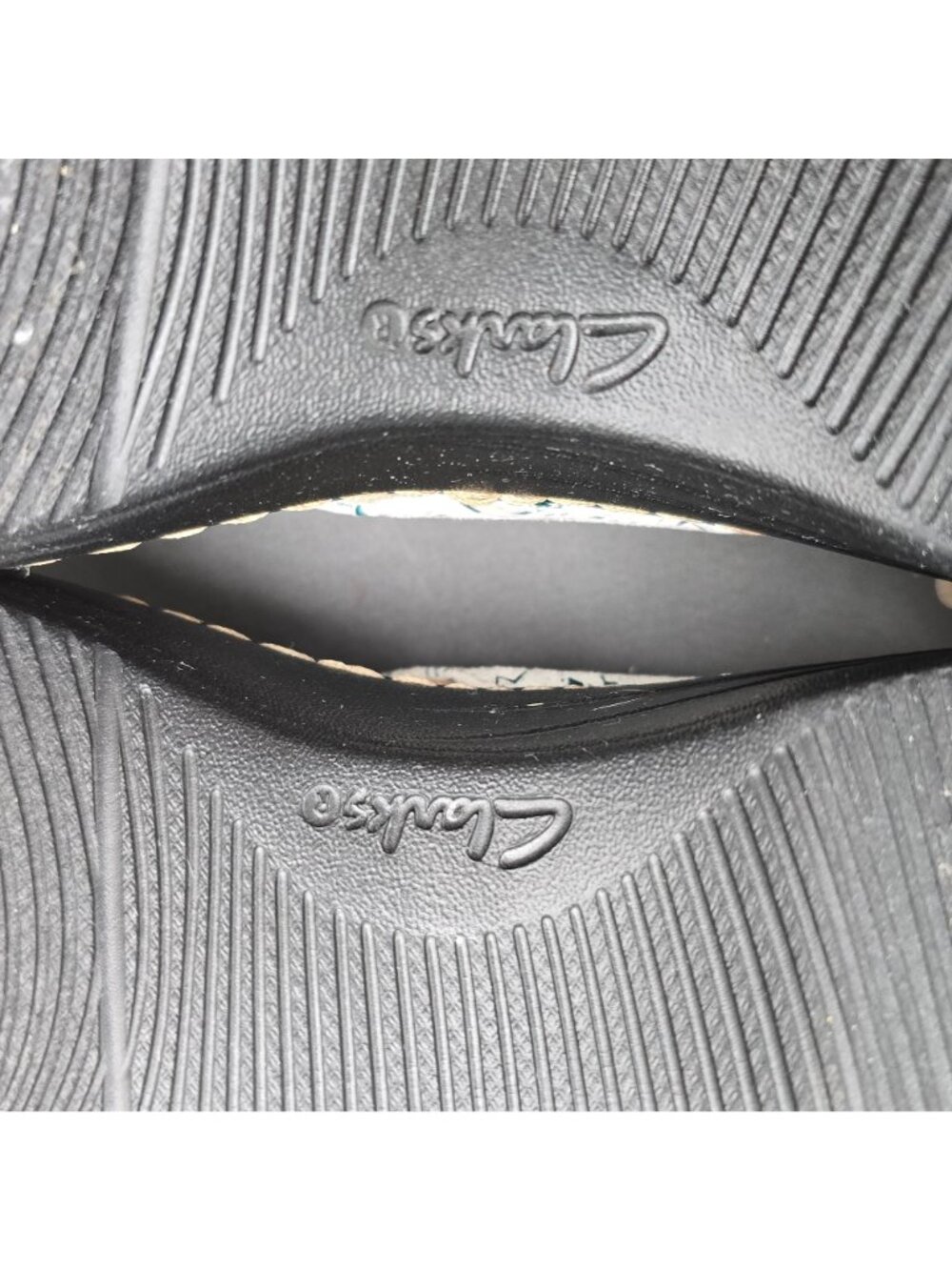 Clarks Merliah Echo Floral Wedge Sandals 7.5 White Blue Leather Slide Adjustable - Picture 8 of 12